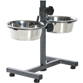 Hundebar, Höhe 27 cm, 2 Näpfe 0,75 l/15 cm
